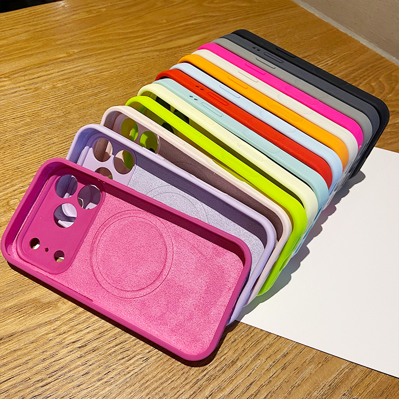 Liquid Silicone Magnetic Phone Case - Color Blocking Liquid Silicone for Magsafe