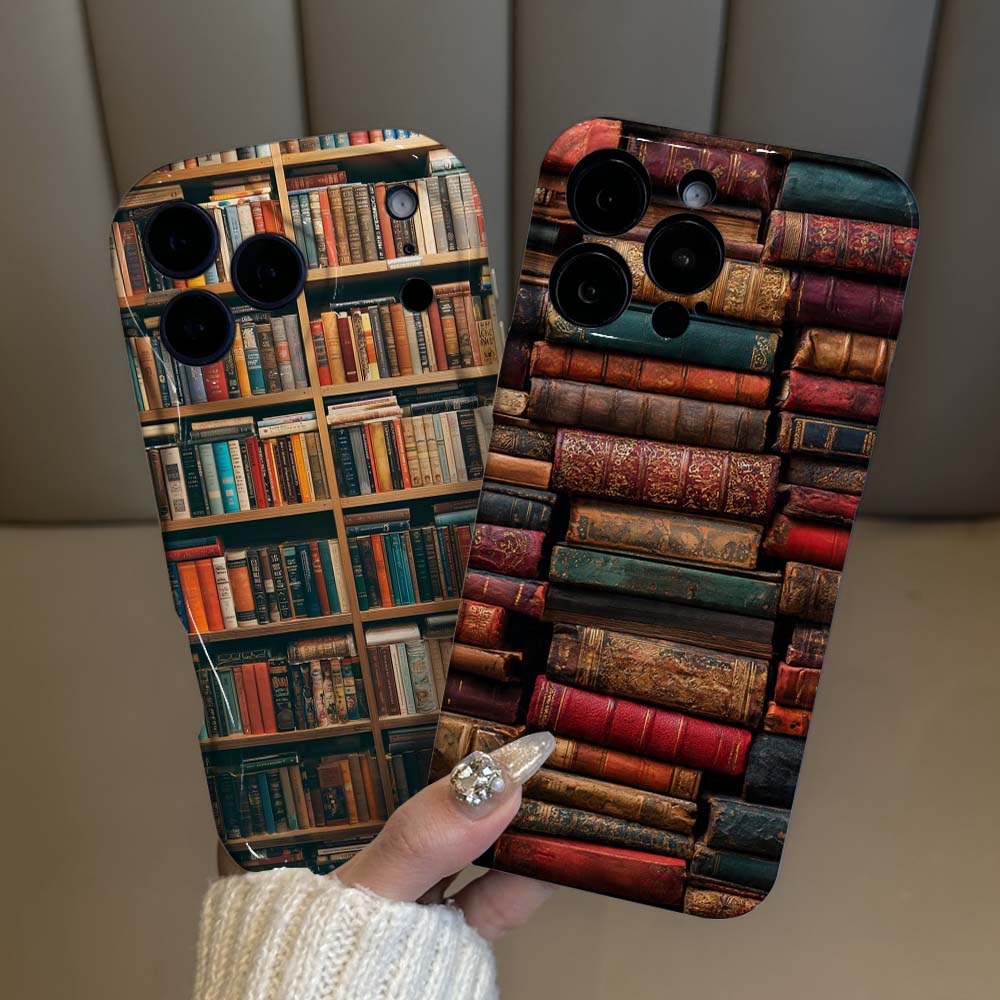 Vintage Floral Pattern Soft Case - Vintage Pattern Book Stack Phone Case