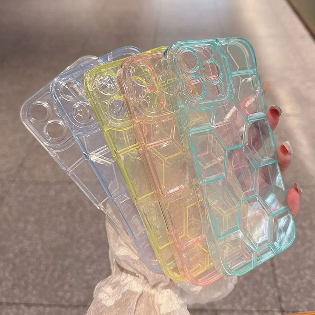 Honeycomb Geometric Football P - Clear Shockproof Bumper Case review and price
