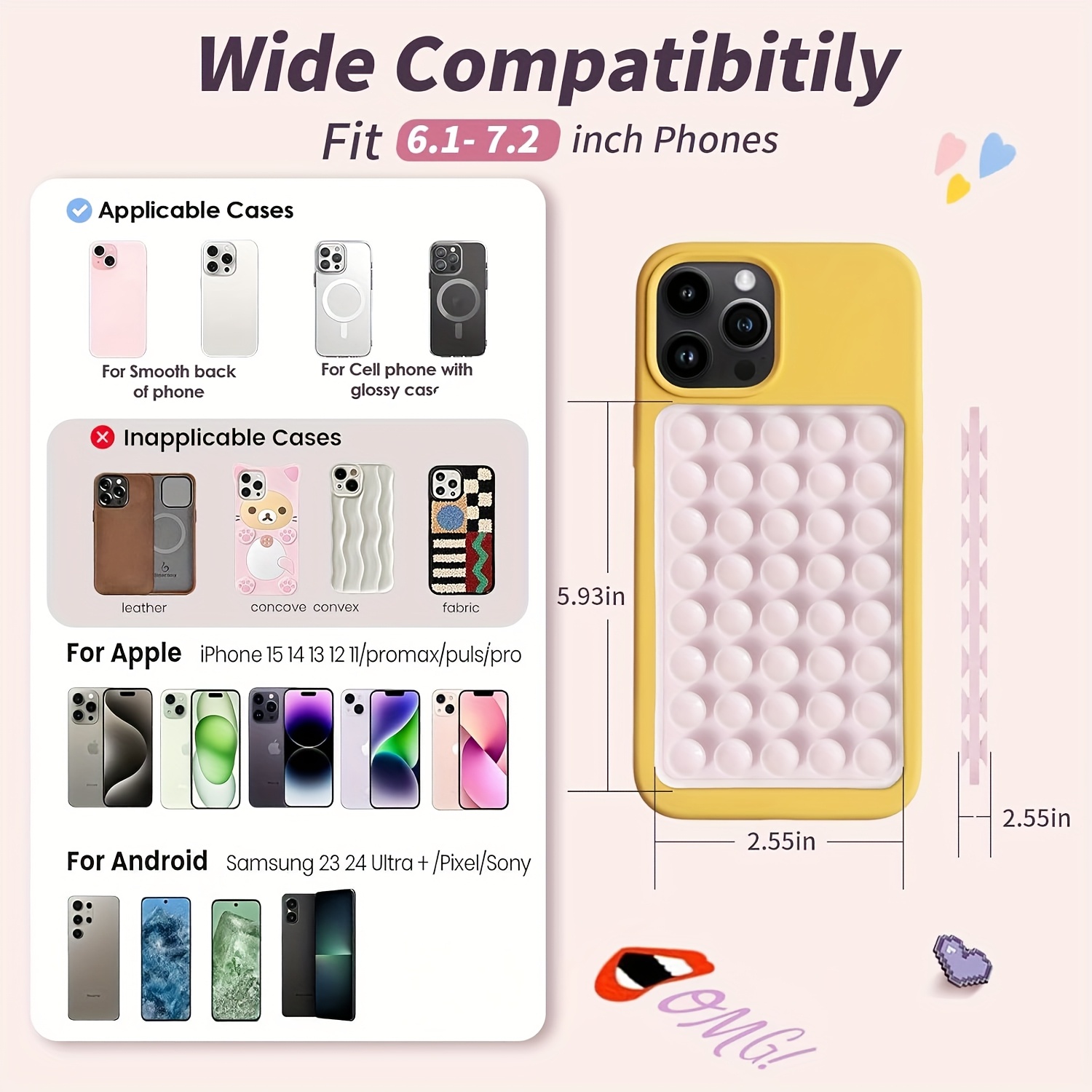 2pcs Double-Sided Silicone Suc - Phone Stands review and price